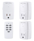 Mini Wireless Remote Outlet Kit With One Remote And Three Outlets For Household Appliances Remote Light Switch For LED Bulbs White Plug In 1250W 10A Ready To Go