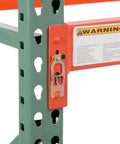 Tough As Nails Teardrop Pallet Rack Starter Unit with dual uprights, steel frame, and safety pin detail for sturdy installation.