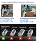 Stainless Steel Three Quarter Inch Wardrobe Closet Rod Bracket U Shaped Open Socket Bracket For Shower Curtain Rod Ends Supports Flange Black Edition Beefy Rock Solid Durable Easy Install, 3/4-inch rod size guide