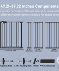 Triple Lock Baby Gate For Stairs And Doorways Extra Wide 31 To 86 Inches Pressure Mounted Walk Through Safety Gate parts diagram