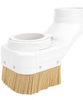 Top Shelf 75Mm Cnc Dust Shoe For Engraving Machines Offering No Sweat Chip Control. White ABS dust shoe with bristles for chip control.