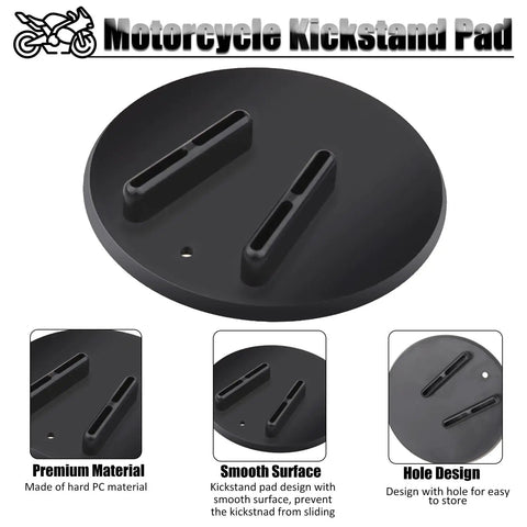 Rugged Kickstand Plate Pad For Heavy Cruiser Motorcycles, Universal Floor Protector Keeps Your Ride Upright On Grass, Dirt, Gravel