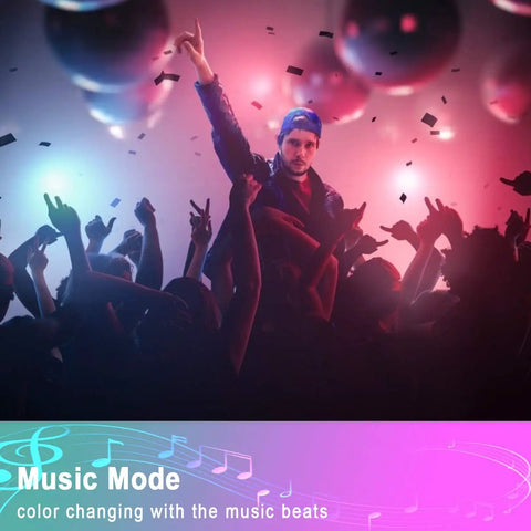 Party with Smart RGB Led Strip Lights For Bedroom 100 Ft With Music Sync Remote enhancing colorful ambiance to music beats.