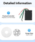 Detailed view of practical controller and flange plate for 600W Wind Turbine Generator Kit With 24V 5 Blade Vertical Axis Turbine Durable Nylon Build Integrated Controller Ideal For Home Camping RV Or Off-Grid Power -40 To 80 C Operating Range