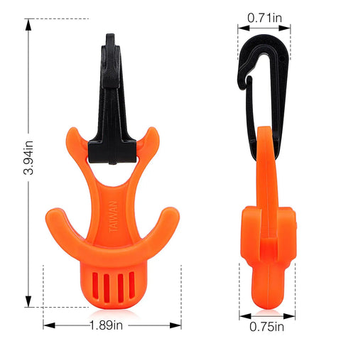 Scuba Octo Plug Two Pack Regulator Octopus Retainer Mouthpiece Holder With Black Clip, orange, 3.94x1.89 inches