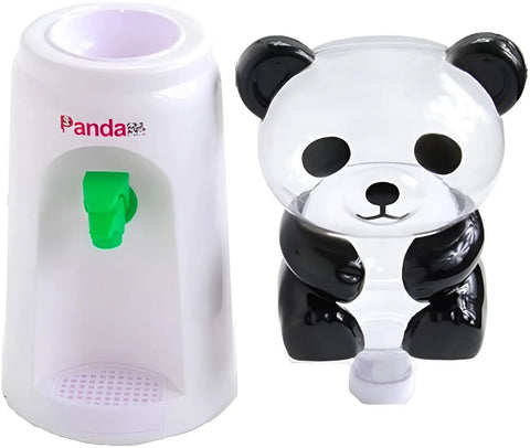 Cute Panda Water Dispenser Mini Desktop Cooler Two And A Half Liter Portable Desk Hydration Station for Kids Room or Office White