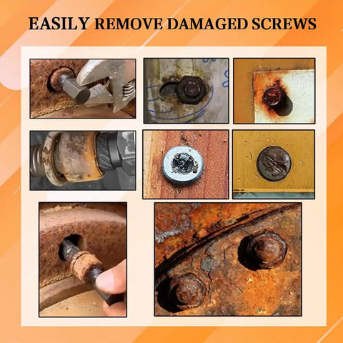 Heavy Duty 10 Piece Screw Extractor Set With Hex Head Easy Out Bolts Extractor Kit used on damaged screws and bolts in metalwork