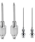 Heavy Duty Grease Needle Dispensing Tool Kit with Steel Tips showing two nozzle sizes for precise lubrication.