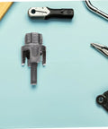Top Rated Lalafina 3 Piece Pvc Pipe Threader Tool Kit With Internal External Thread Cutter compatible with electric drills on a blue background.