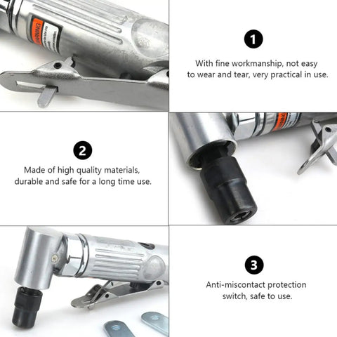Smooth Operator 90 Degree Pneumatic Die Grinder Kit Features 25000 RPM High Speed Air Motor With Premium Bearings for durable metal grinding