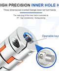 High precision inner hole of Smooth Running 2 Jaw Aluminum Shaft Coupler for Motor and Encoder with Plum Spider Clamping Design.