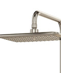 Air Powered AquaPower Shower System With 11 Inch Rain Showerhead, surface mounted in brushed nickel, side angle view