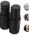Solid Black Plastic Threaded Handle Tip Adapters For Brooms and Mops Fix Broken Ends Secure Rivet Install Heavy Duty Cleaning Tool Repair Kit Make Dirty Jobs A Breeze Without Buying New Poles Ever Again. black plastic threaded handle tips, pack of 2, for broom and mop pole repair