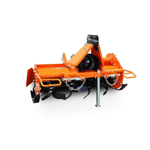 37 Inch 3 Point Rotary Tiller Attachment For Category 1 Tractors PTO Driven Cultivator With 540 RPM Gearbox, side view