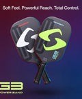 Two G3 Powerband Pickleball Paddles with 16mm Core and Carbon Fiber Face, featuring the UniFrame Molded Design for spin and control.