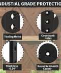 2x4 Door Barricade Brackets For Quick Door Reinforcement, One Quarter Inch Thick Upgrade, Extra Long Mount Screws, U Shaped Design