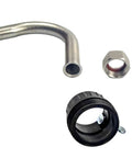 Built Tough Manual Piston Oil Drum Pump For 55 Gallon Barrels includes a stainless steel curved spout and connectors for fluid transfer.