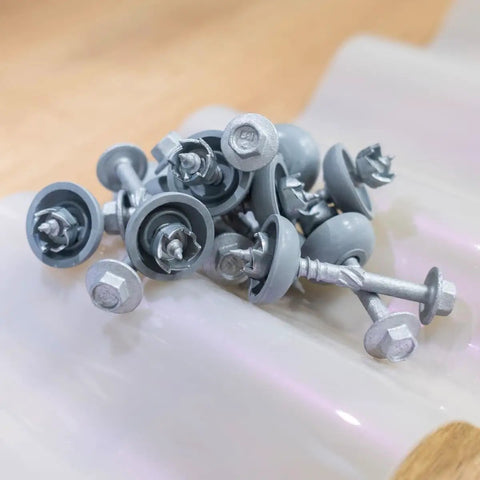 Self Tapping Skylight Screws For Polycarbonate Roof Panels And Wood Hex Flange Head Size 12 By 2 Inch 50 Pack Easy Install No Pre Drilling Needed Weather Resistant Roofing Fasteners on polycarbonate sheet