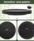 Dimensions and design of Turntable Vanity Tray 10 Inch Multiuse Organizer for Perfume Candles Jewelry and Cosmetics Bamboo Countertop Holder for Kitchen Sink Bathroom Soap Sponge Toothbrush Glassware and Decor on Coffee Table Black