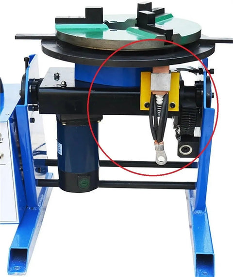 54mm Hole Distance Brass Copper Carbon Brush Ground Wire Cable Pro Grade Pack For Automatic Welding Positioner Turntable Table Tube Welder With 16mm2 Cable Diameter Mount Hole 6.9mm And Max 300A mounted on welding positioner