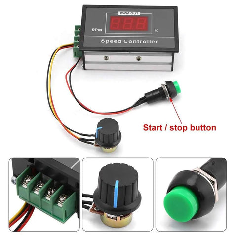DC Motor Speed Controller Dope PWM 6V 12V 24V 48V 60V 30A Adjustable Speed Regulator with digital display and buttons
