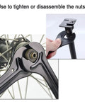 Thin Cone Wrench Set For Bikes 2 Pack Double Sided Hub Spanner 13 14 15 16mm Carbon Steel in use on bicycle hub