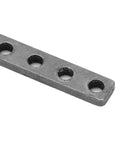 Close-up of Badass Grade Stainless Steel Threaded Screw Fixing Plate With Five Grid Holes For Robot Builds And Diy Projects 39x7mm.