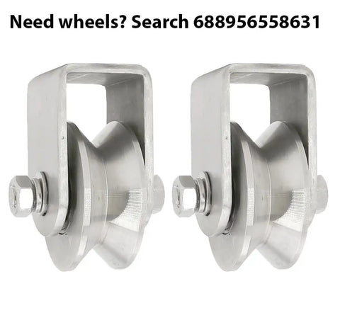 Sliding Gate Guide Roller With Stainless Steel Bracket 4 Inch Wheel White Color Heavy Duty Gate Hardware 1 Pair front view