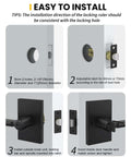 Installation guide for Black Door Handle Set For Interior Doors, Built To Last Heavy Duty Privacy Lever for Bedroom And Bathroom.