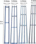 Premium 200cm Gravity Roller Conveyor System with Smooth Glide Skate Wheels showing 2-Slide to 6-Slide options in various sizes