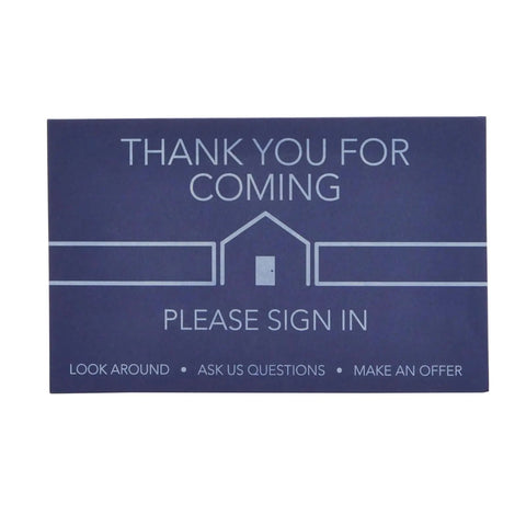 Open House Guest Sign In Book And Realtor Tent Cards Set 2 Pack Navy Blue 8.5 By 11 Real Estate Agent Supplies For Open Houses