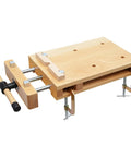Woodworking Bench Vise Beech Wood Construction For Workbench With Four Bench Dogs And Two Clips Kit Built Tough