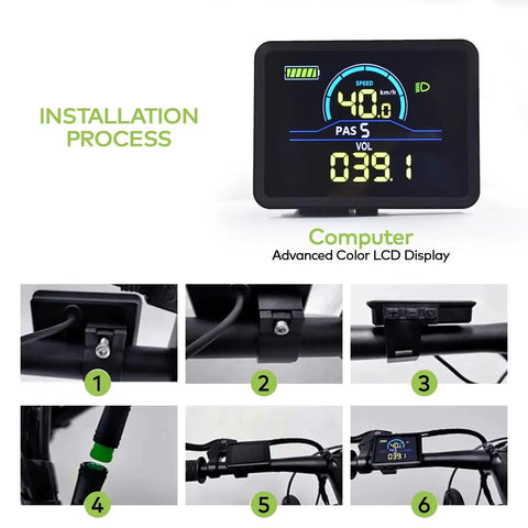 All In One E Bike Display Panel Waterproof LCD Gauge For 24V To 60V E Bikes And Electric Scooters installation process