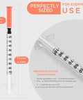 One Milliliter Syringe With 30G 5/16 In (8mm) Needle, Disposable U-100 Calibrated, Lab Grade Polypropylene Barrel With Reinforced Plunger, Individually Wrapped, 30 Pack, Perfect For Precise Dosing And Quick Prep, 1ml syringe with etched graduations