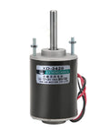 High-torque DC motor XD-3420, 12–24V, 30W, CW/CCW, with mounting shaft and red/black leads
