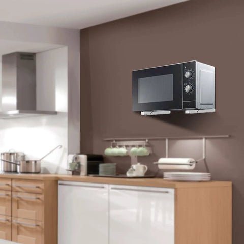 Stainless Steel Microwave Oven Bracket Wall Mount Rack Shelf For Kitchen Space Saving And Tidy Countertops Adjustable Foldable Design