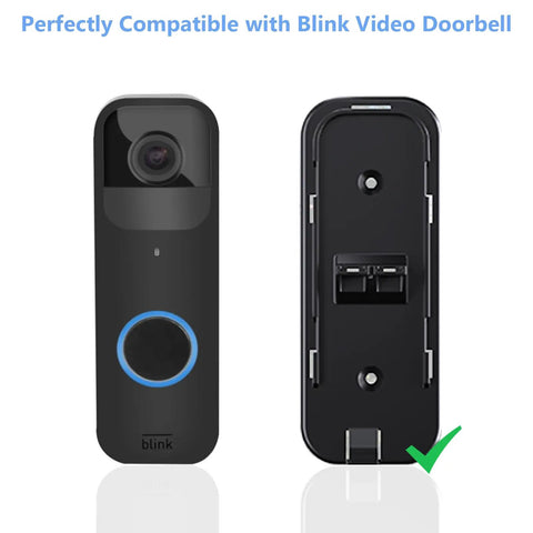 Front and back view of a Blink Video Doorbell, compatible with 2W Solar Panel Charger For Blink Doorbell With USB C 5V Output.