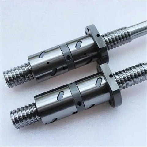 Rolled Ball Screw DFU2005 RM2005 with adjustable double nut for CNC linear motion, end machined steel shaft, 850mm travel
