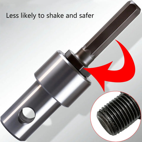Close-up of Pro Grade Swap Friendly All Purpose Drill Shank Adapter Kit for Earth And Ice Augers with hex shank option.