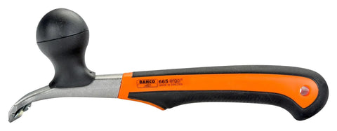 Heavy Duty Carbide Blade Scraper With 2.5 Inch Wide Blade, ergonomic handle, side view of tool for paint rust glue removal