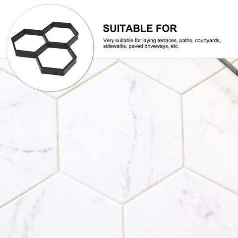 Hexagon Concrete Molds For DIY Garden Walkways Reusable Paver Molds For Concrete Stepping Stone Pavement Kits Easy Pour Molds For Lawn Patio And Yard 35x35cm Mode 4