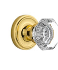 Classic Rosette Waldorf Octagonal Crystal Door Knob With Old School Charm And Elegant Vintage Style Durable Round Door Handle