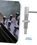 Heavy Duty Stainless Steel Spring Plunger Locking Pin With Retractable Handle Straight Up Security For Cabinets Automotive Gear And Electrical Boxes, close-up of locking pin