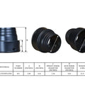 HDPE Corrugated Adapter 4 Inch Spigot to 4 Inch Corrugated Hub Connection with dimensions and material specifications table
