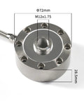 Spoke Type Load Cell Sensor For Scales, Tension And Compression Force Weight Sensor With 0.2 Percent Accuracy, Diameter 72mm And 28.5mm Height, 0 To 500kg Range, Built Tough, Wide 50 To 2000kg Variants, with M12x1.75 thread