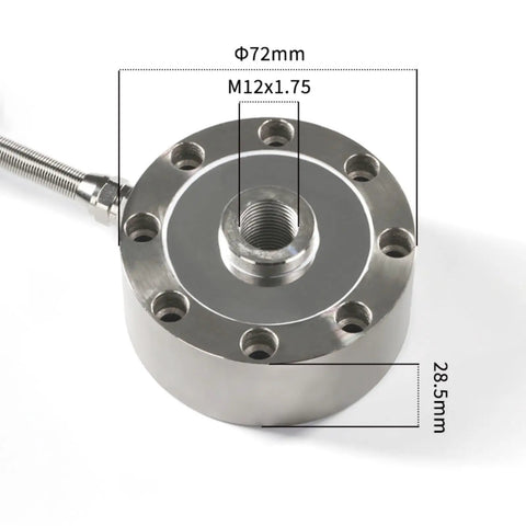 Spoke Type Load Cell Sensor For Scales, Tension And Compression Force Weight Sensor With 0.2 Percent Accuracy, Diameter 72mm And 28.5mm Height, 0 To 500kg Range, Built Tough, Wide 50 To 2000kg Variants, with M12x1.75 thread