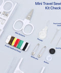 25 Pack Mini Sewing Kits Bulk On The Go Quick Fix Solid Wardrobe Essentials featuring scissors, threads, needles, and buttons.