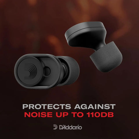 High Fidelity Earplugs With Two Volume Settings 12 DB And 24 DB No Batteries Needed Mechanical Ear Protection shown with text