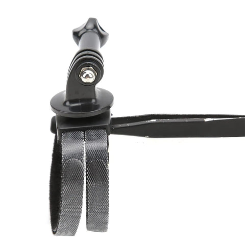 Top Mount Drone Camera Bracket with Quarter Inch Screw Non Slip Rubber Pads and Adjustable Straps, side view close-up.