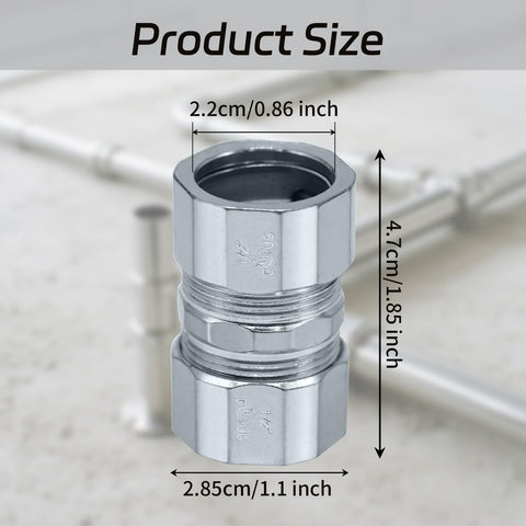 10 Pack Steel Compression Rigid Couplings Built Tough Heavy Duty One Half Inch Zinc Plated Threadless Conduit Fittings With Spring Coil For Connecting Rigid Tubes To Tubes Metal Electrical Conduit Connectors, size marked